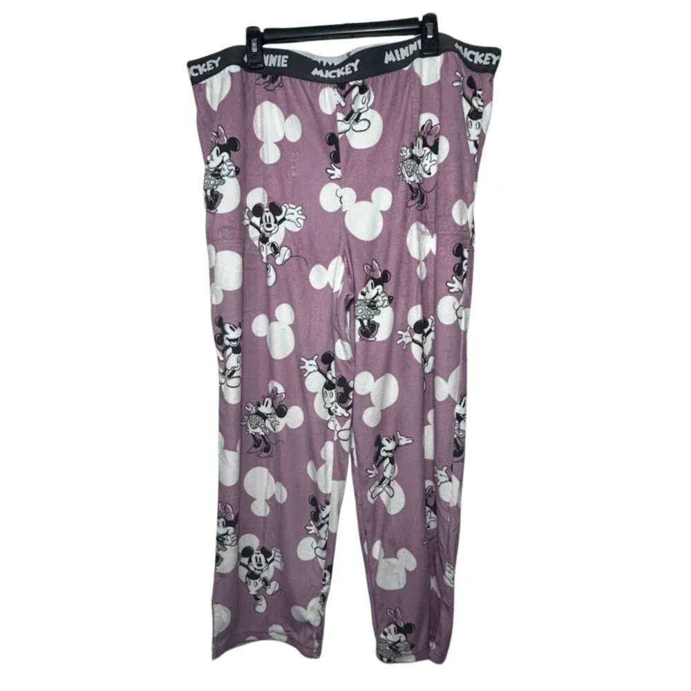 Disney Mickey Mouse Pajamas Women 2XL Pink Loungewear Sleep Pants - Picture 1 of 4